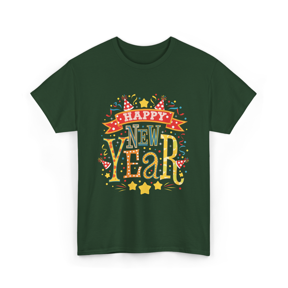 Happy New Year Celebration T-Shirt - Forest Green