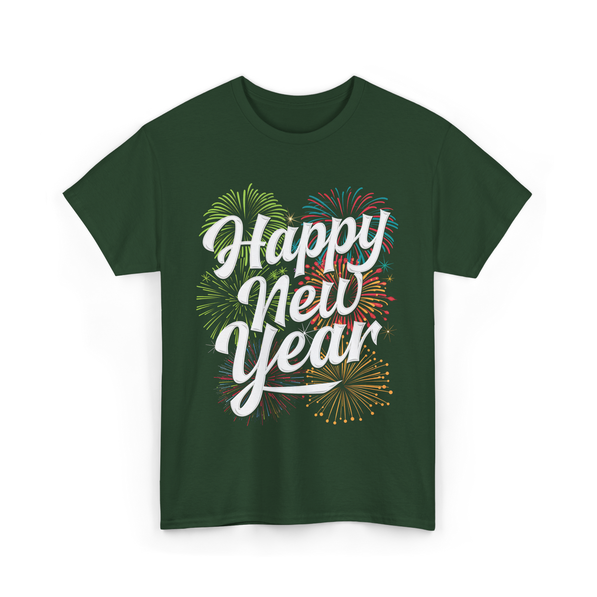 Happy New Year Celebration T-Shirt - Forest Green