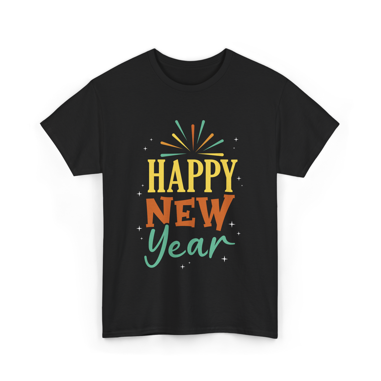 Happy New Year Celebration T-Shirt - Black