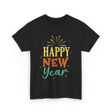 Happy New Year Celebration T-Shirt - Black