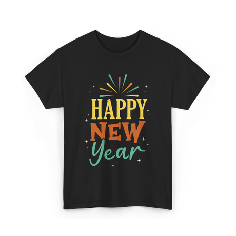 Happy New Year Celebration T-Shirt - Black