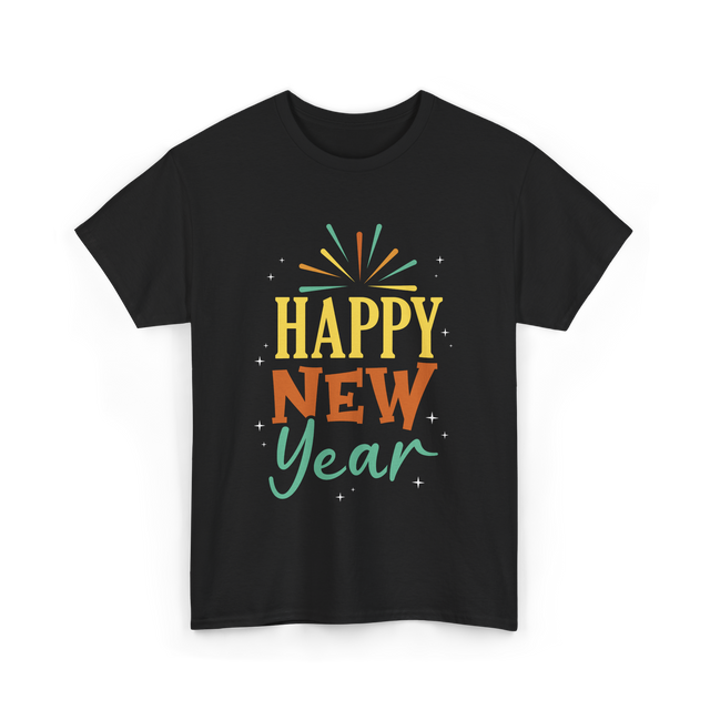 Happy New Year Celebration T-Shirt - Black