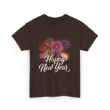 Happy New Year Celebration T-Shirt - Dark Chocolate