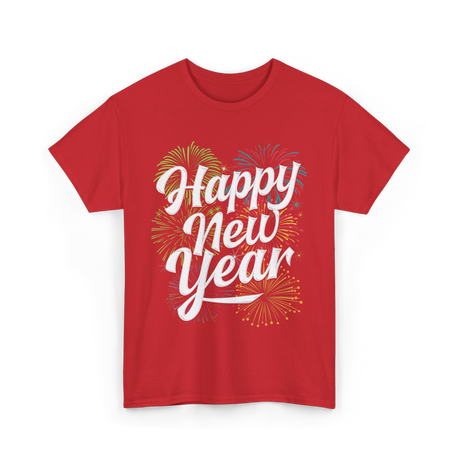 Happy New Year Celebration T-Shirt - Red