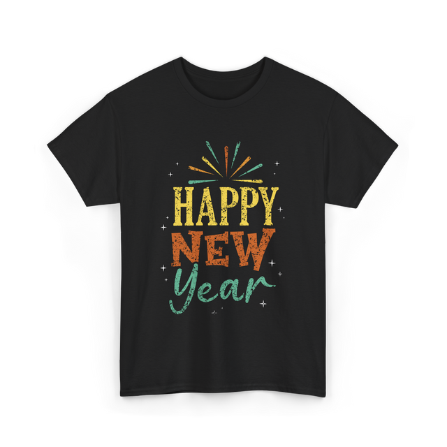 Happy New Year Celebration T-Shirt - Black