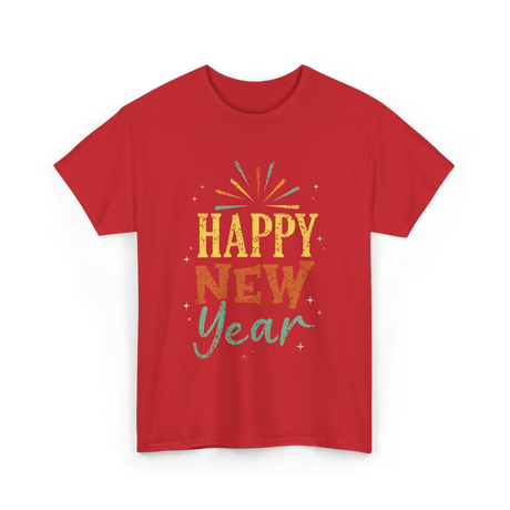 Happy New Year Celebration T-Shirt - Red