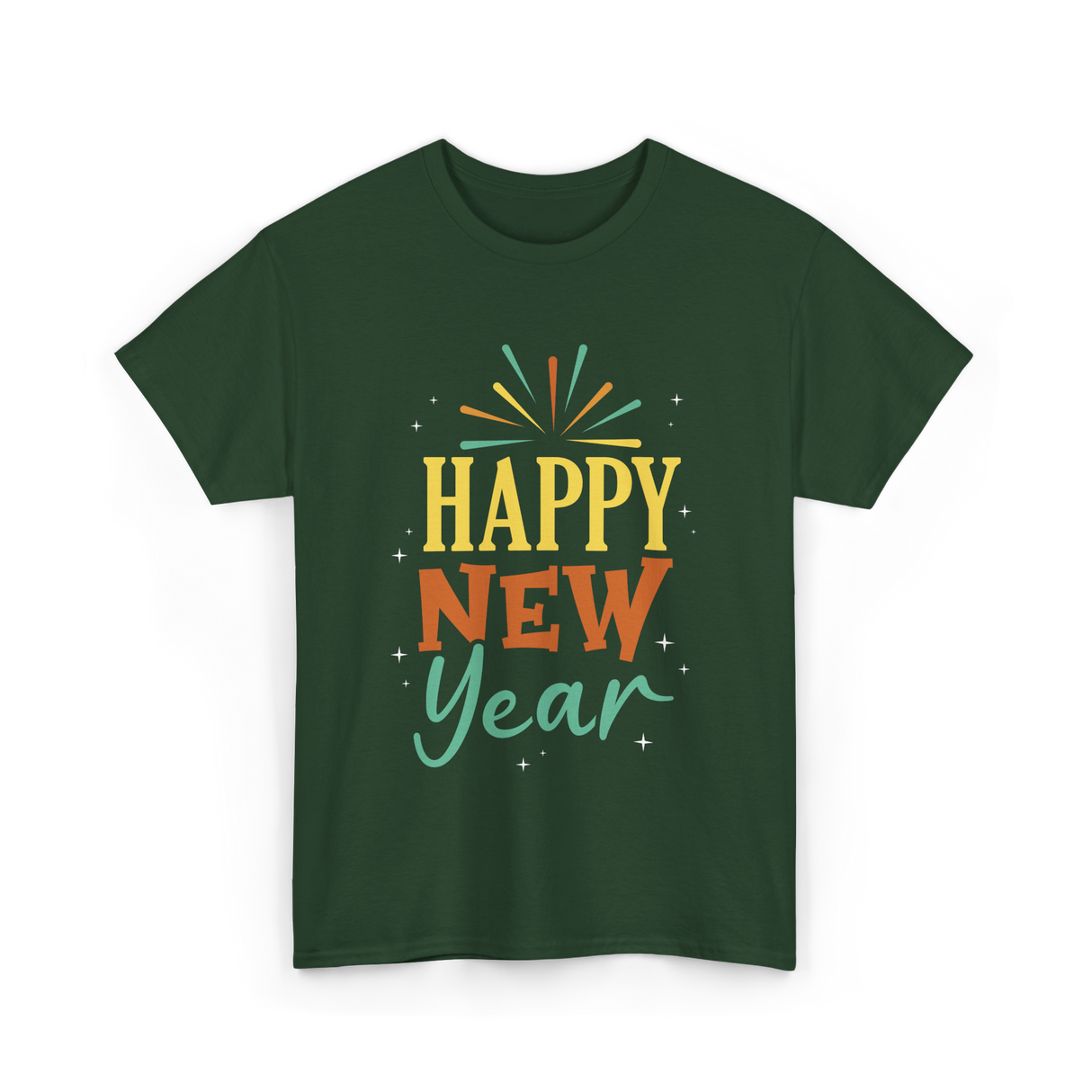 Happy New Year Celebration T-Shirt - Forest Green