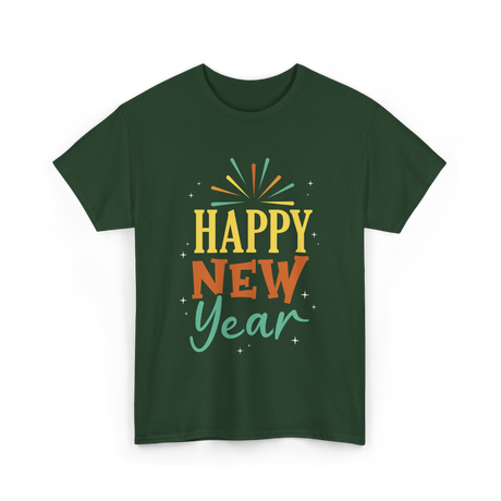 Happy New Year Celebration T-Shirt - Forest Green