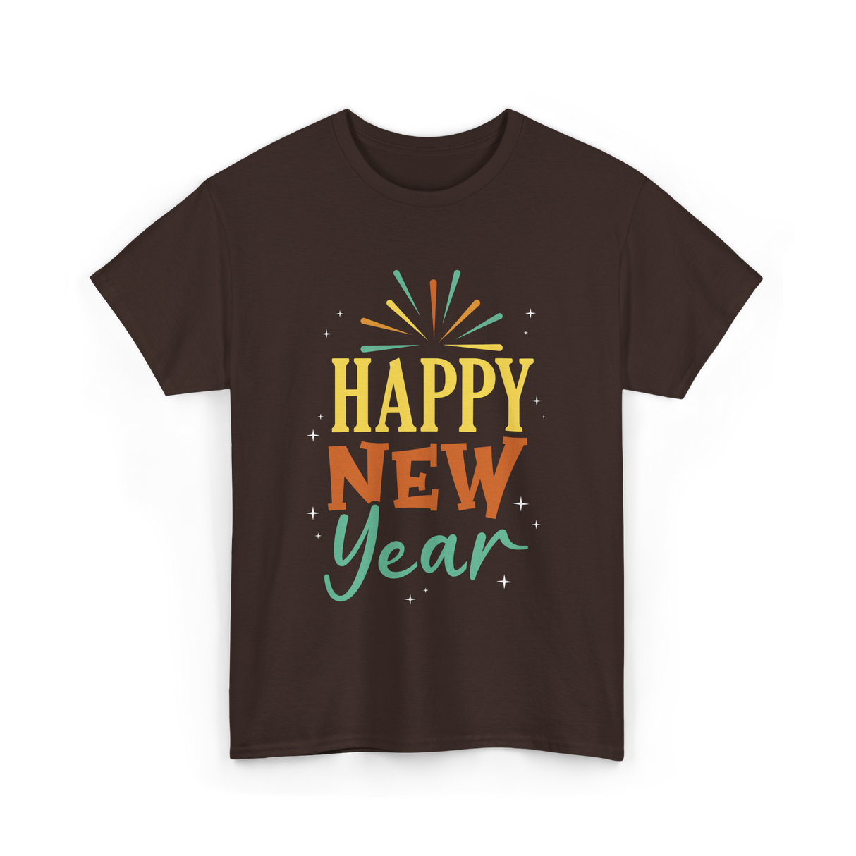 Happy New Year Celebration T-Shirt - Dark Chocolate