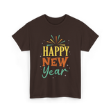 Happy New Year Celebration T-Shirt - Dark Chocolate