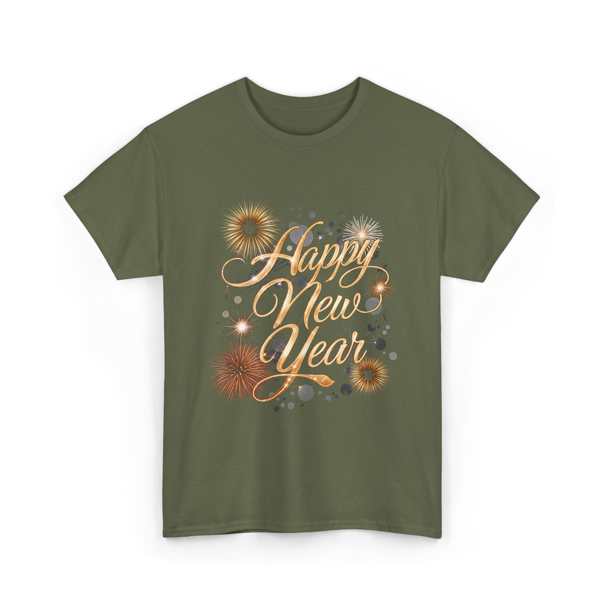 Happy New Year Celebration T-Shirt - Military Green