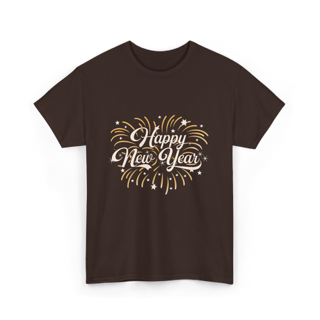 Happy New Year Celebration T-Shirt - Dark Chocolate