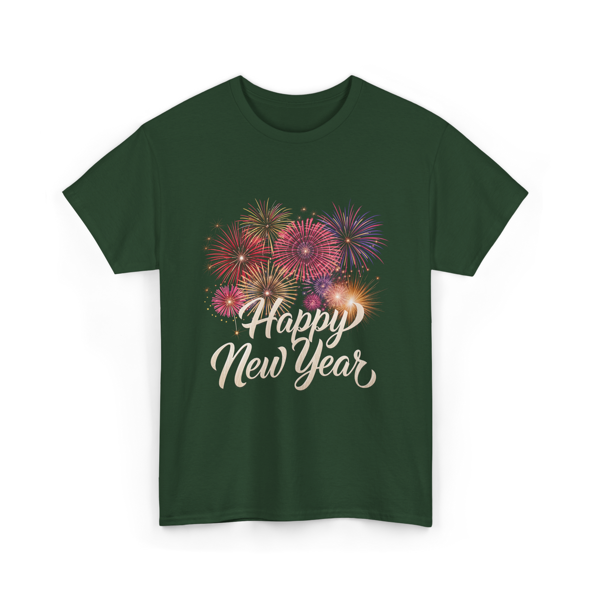 Happy New Year Celebration T-Shirt - Forest Green