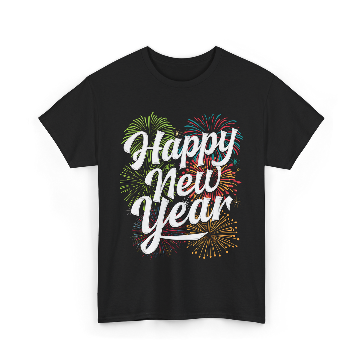 Happy New Year Celebration T-Shirt - Black