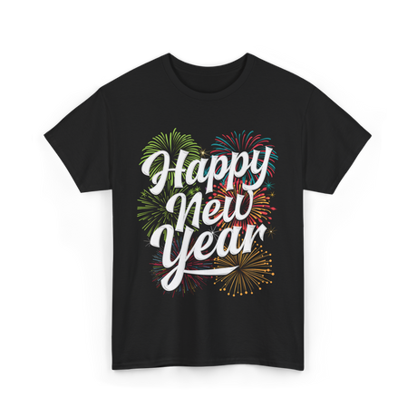 Happy New Year Celebration T-Shirt - Black