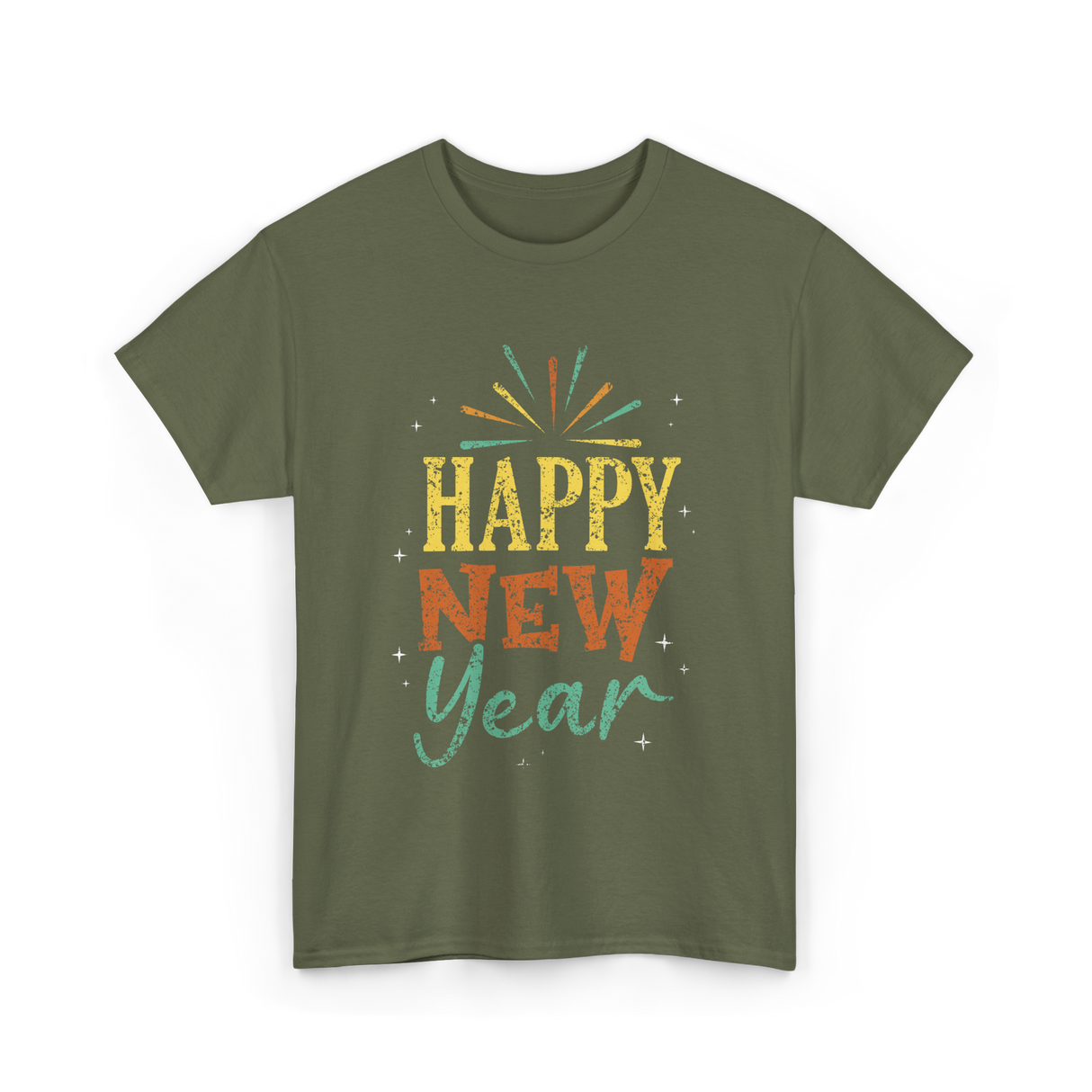 Happy New Year Celebration T-Shirt - Military Green