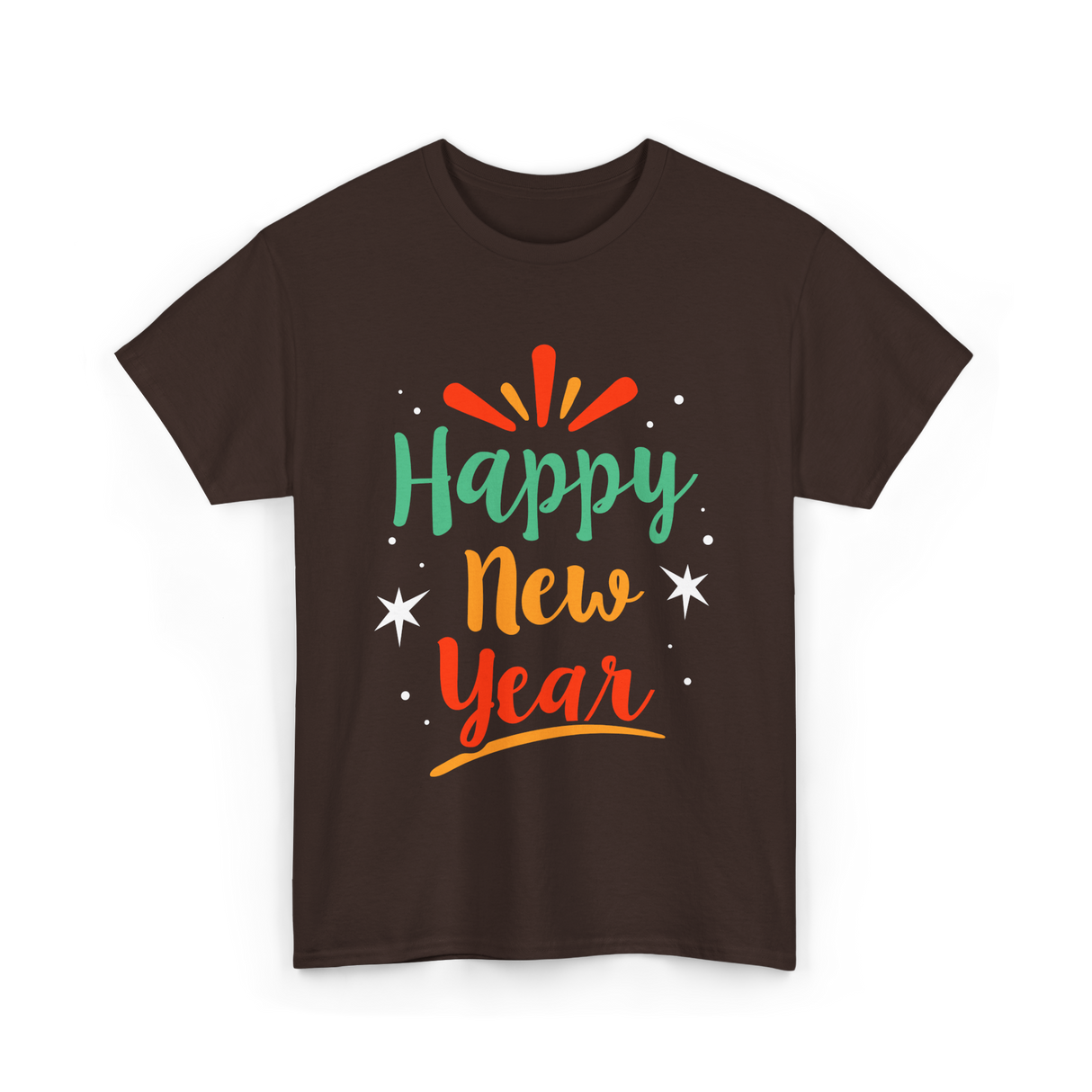 Happy New Year Celebration T-Shirt - Dark Chocolate