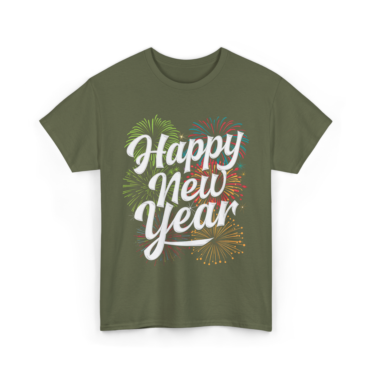 Happy New Year Celebration T-Shirt - Military Green