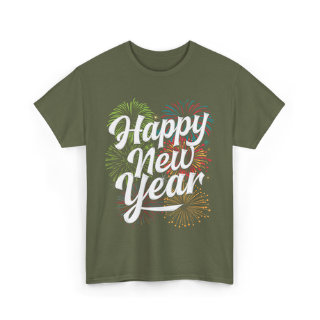 Happy New Year Celebration T-Shirt - Military Green