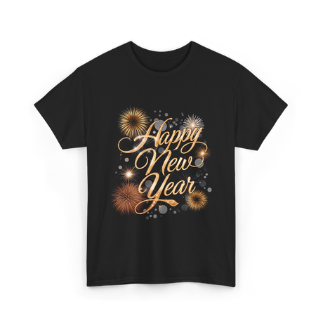 Happy New Year Celebration T-Shirt - Black