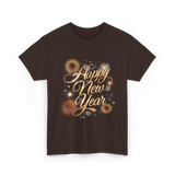 Happy New Year Celebration T-Shirt - Dark Chocolate