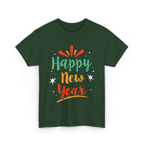 Happy New Year Celebration T-Shirt - Forest Green