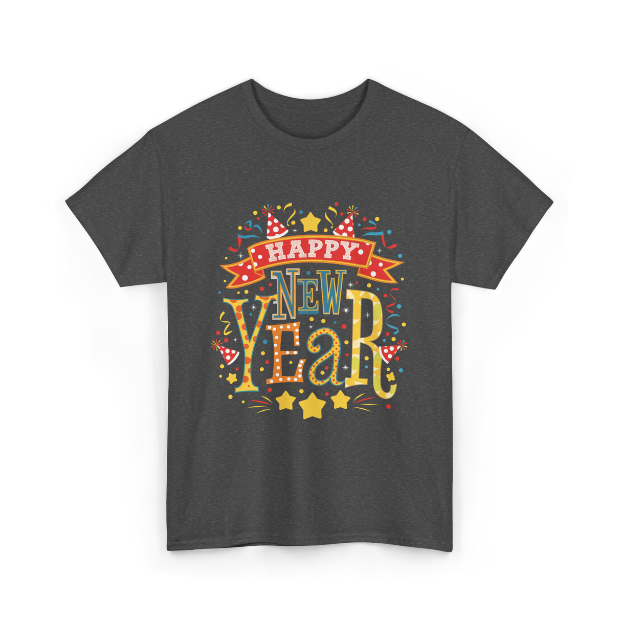 Happy New Year Celebration T-Shirt - Dark Heather