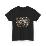 Happy New Year Celebration T-Shirt - Black