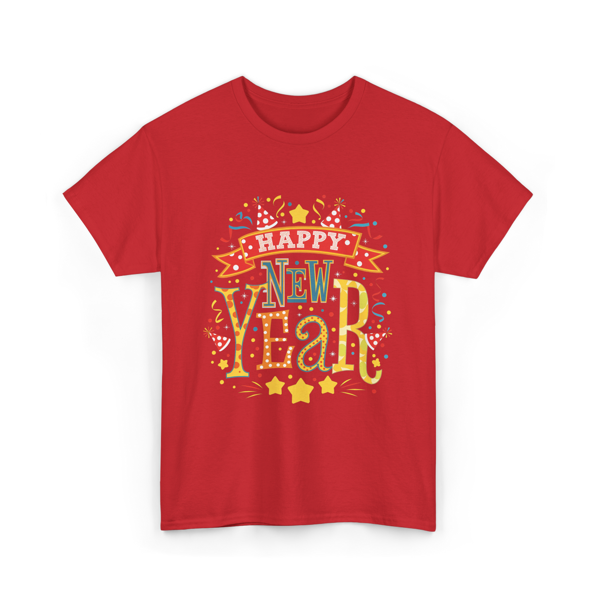 Happy New Year Celebration T-Shirt - Red