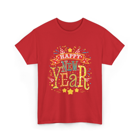 Happy New Year Celebration T-Shirt - Red