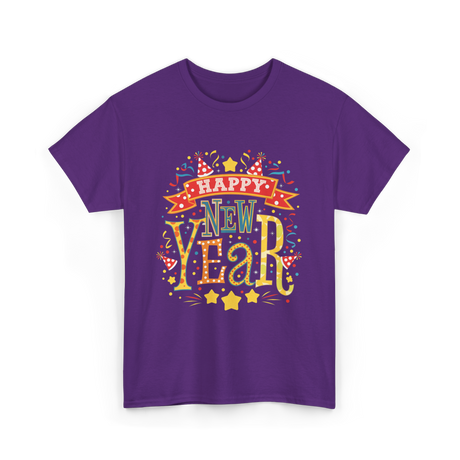 Happy New Year Celebration T-Shirt - Purple