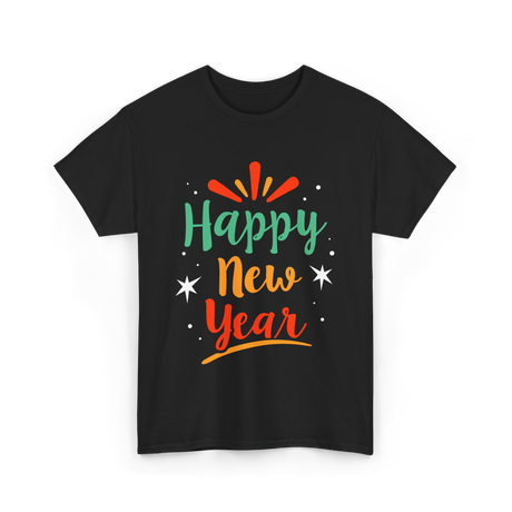 Happy New Year Celebration T-Shirt - Black