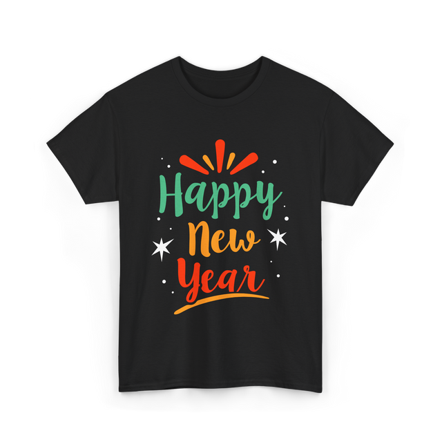 Happy New Year Celebration T-Shirt - Black