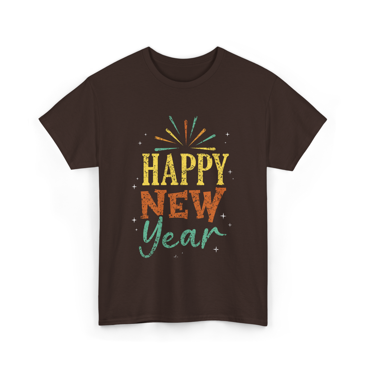 Happy New Year Celebration T-Shirt - Dark Chocolate