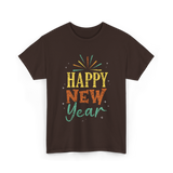 Happy New Year Celebration T-Shirt - Dark Chocolate