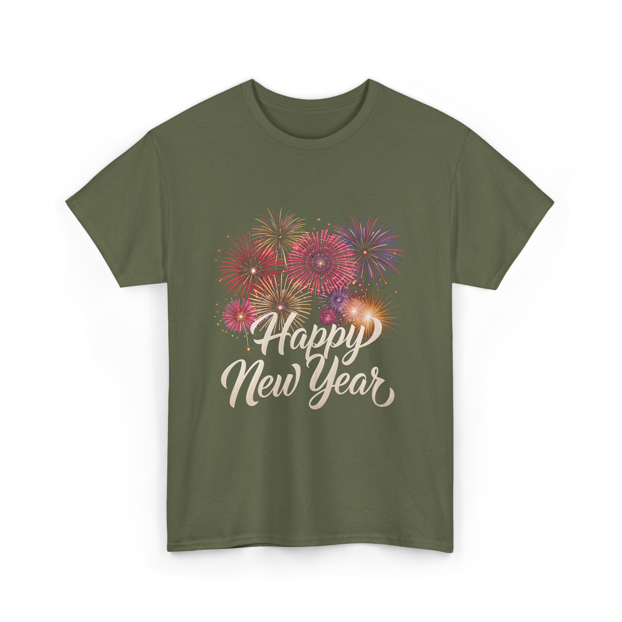 Happy New Year Celebration T-Shirt - Military Green