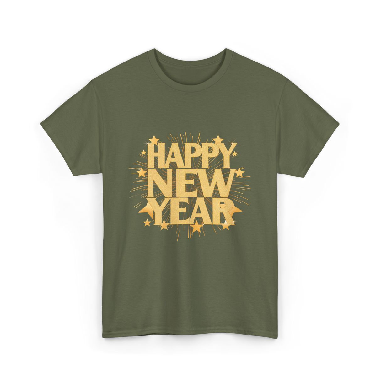 Happy New Year New Year Celebration T-Shirt - Military Green