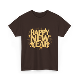 Happy New Year New Year Celebration T-Shirt - Dark Chocolate