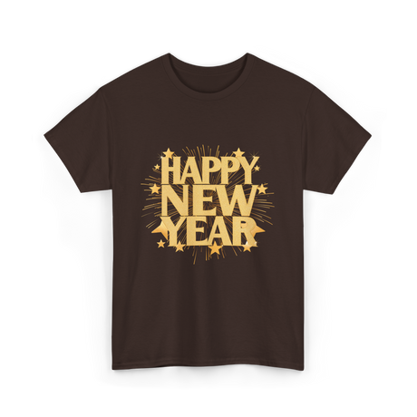 Happy New Year New Year Celebration T-Shirt - Dark Chocolate