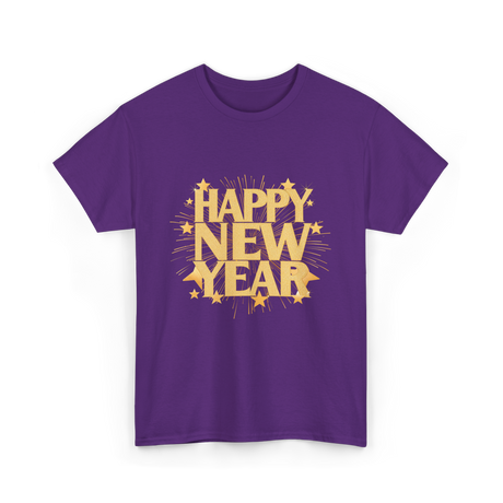 Happy New Year New Year Celebration T-Shirt - Purple