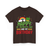 Happy St Patricks Day Birthday Celebration T-Shirt - Dark Chocolate