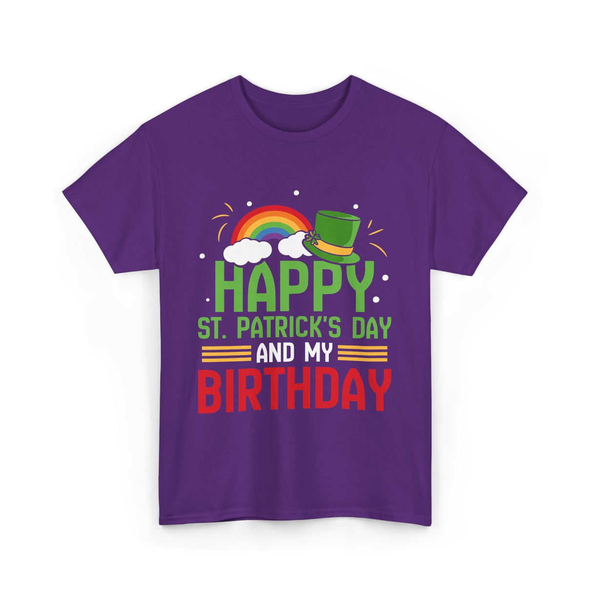 Happy St Patricks Day Birthday Celebration T-Shirt - Purple