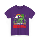 Happy St Patricks Day Birthday Celebration T-Shirt - Purple