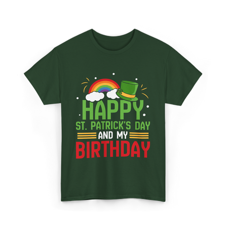 Happy St Patricks Day Birthday Celebration T-Shirt - Forest Green