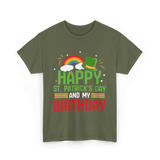 Happy St Patricks Day Birthday Celebration T-Shirt - Military Green