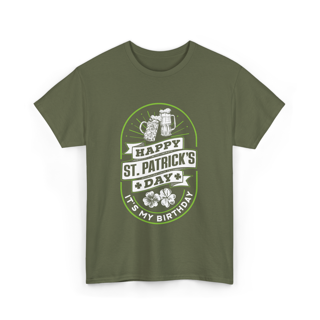 Happy St Patrick's Day Celebration T-Shirt - Military Green