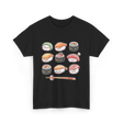 Happy Sushi Kawaii Anime Food T-Shirt - Black