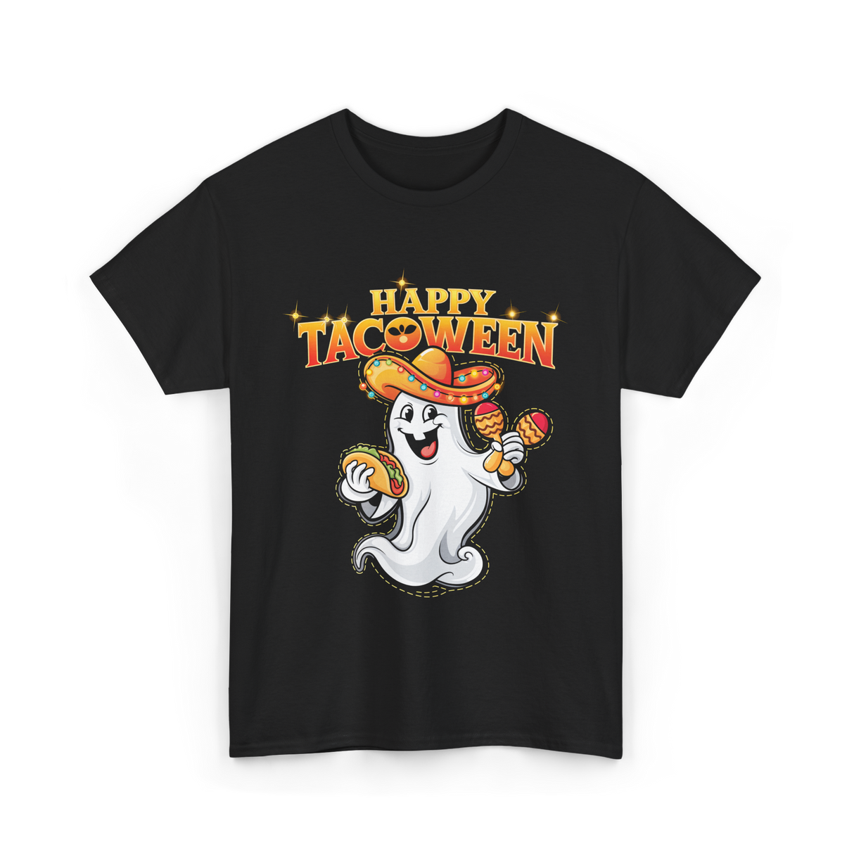 Happy Tacoween Taco Ghost T-Shirt - Black