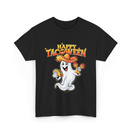 Happy Tacoween Taco Ghost T-Shirt - Black