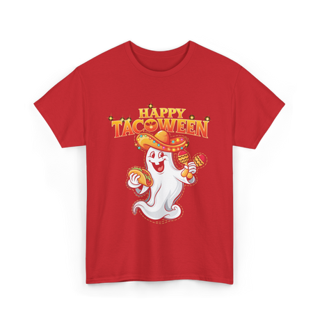 Happy Tacoween Taco Ghost T-Shirt - Red